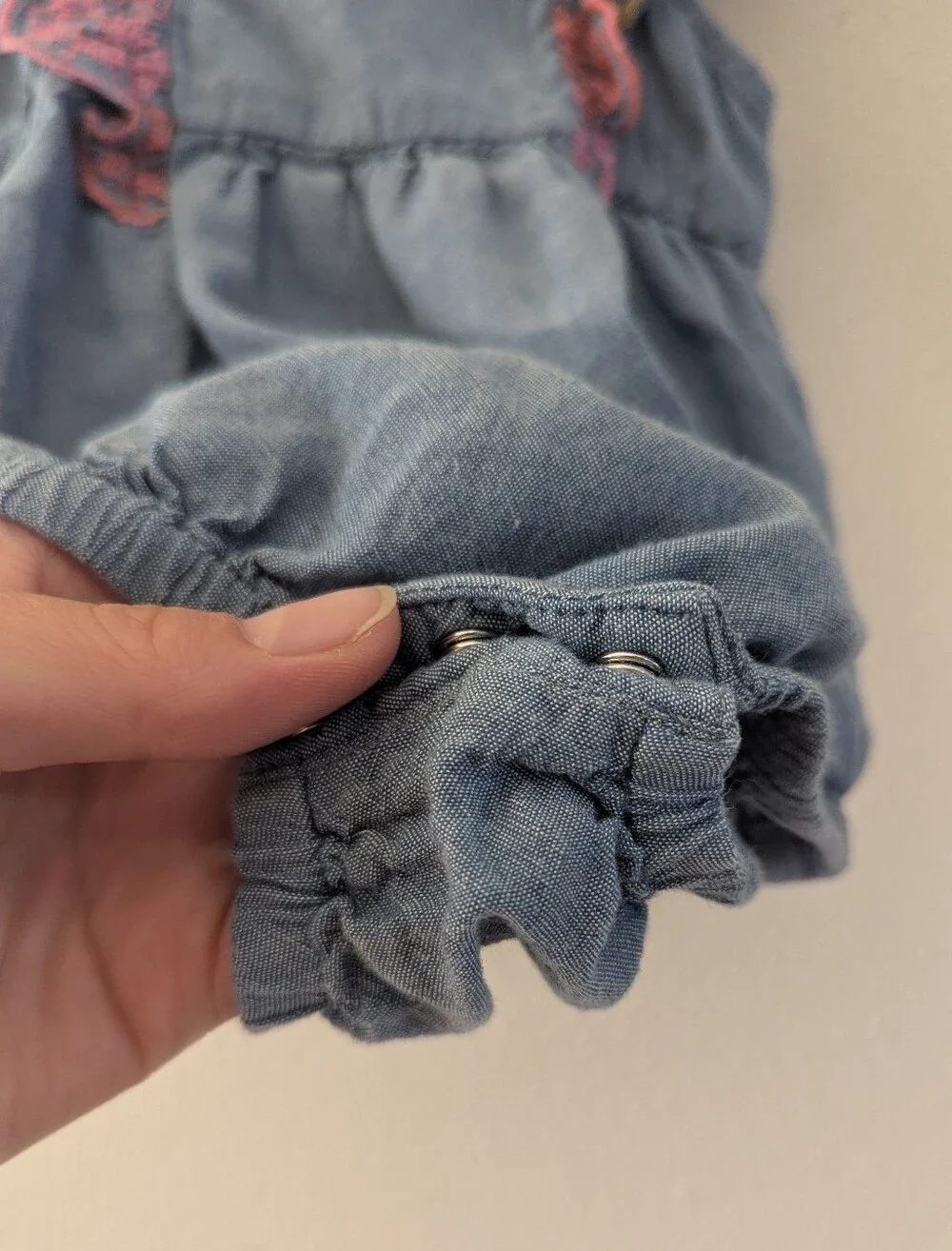 Bubble Romper w/ Embroidered Scallops